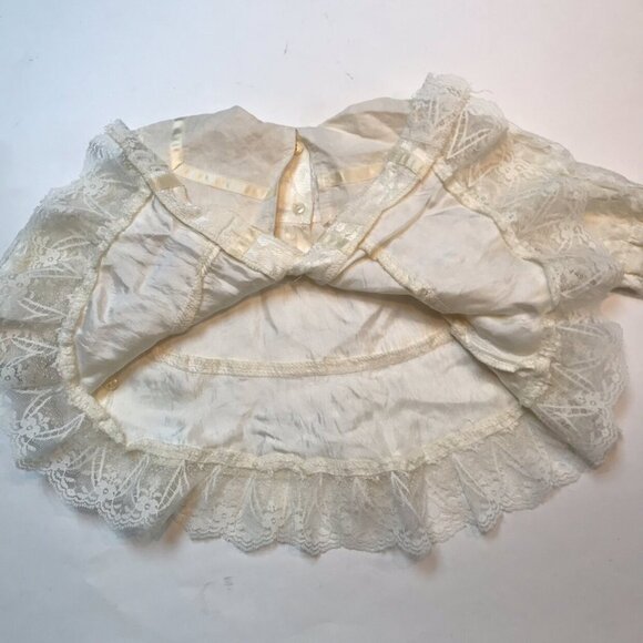 Gunne Sax Vintage 80s Lace Peasant Dress Ivory Ecru 6 Months - Picture 6 of 8